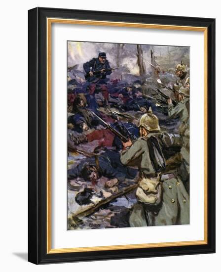 World War I- The Germans capture Fort Beauséjour-Cyrus Cuneo-Framed Giclee Print