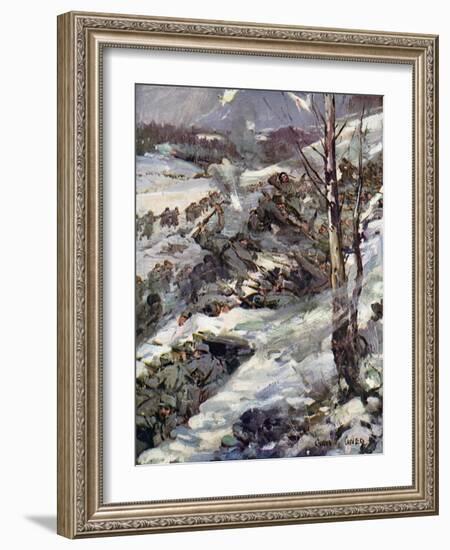 World War I- The Russians cross the Carpathians-Cyrus Cuneo-Framed Giclee Print