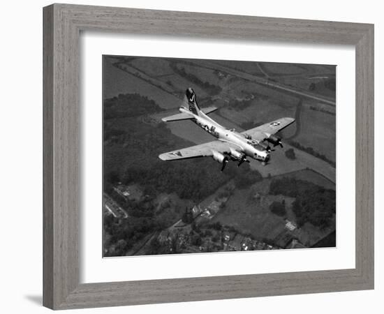 World War II B-17 "Flying Fortress", "Sally B" in Flight After Blow Out, July 1983-null-Framed Photographic Print