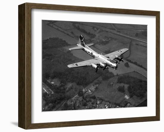 World War II B-17 "Flying Fortress", "Sally B" in Flight After Blow Out, July 1983-null-Framed Photographic Print