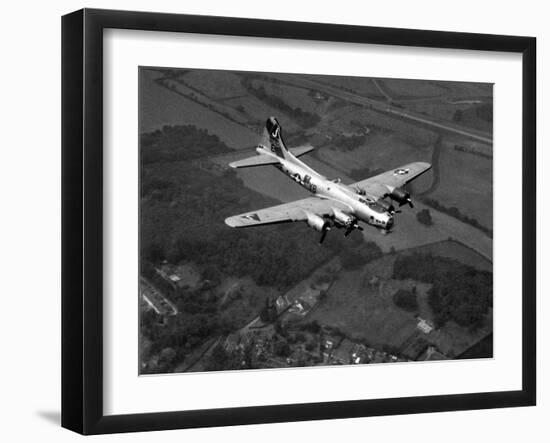 World War II B-17 "Flying Fortress", "Sally B" in Flight After Blow Out, July 1983-null-Framed Photographic Print