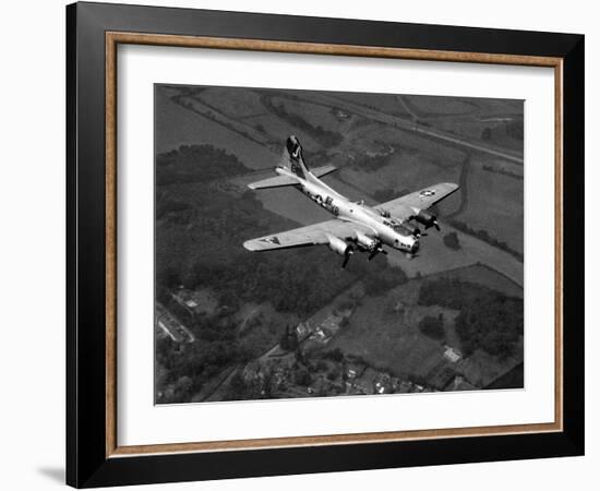 World War II B-17 "Flying Fortress", "Sally B" in Flight After Blow Out, July 1983-null-Framed Photographic Print