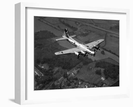 World War II B-17 "Flying Fortress", "Sally B" in Flight After Blow Out, July 1983-null-Framed Photographic Print