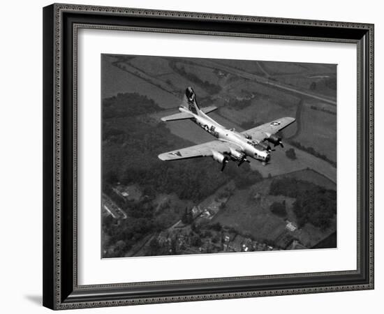 World War II B-17 "Flying Fortress", "Sally B" in Flight After Blow Out, July 1983-null-Framed Photographic Print