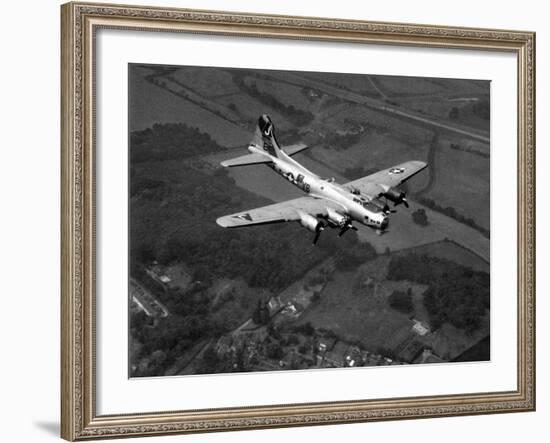 World War II B-17 "Flying Fortress", "Sally B" in Flight After Blow Out, July 1983-null-Framed Photographic Print