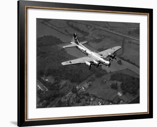 World War II B-17 "Flying Fortress", "Sally B" in Flight After Blow Out, July 1983-null-Framed Photographic Print