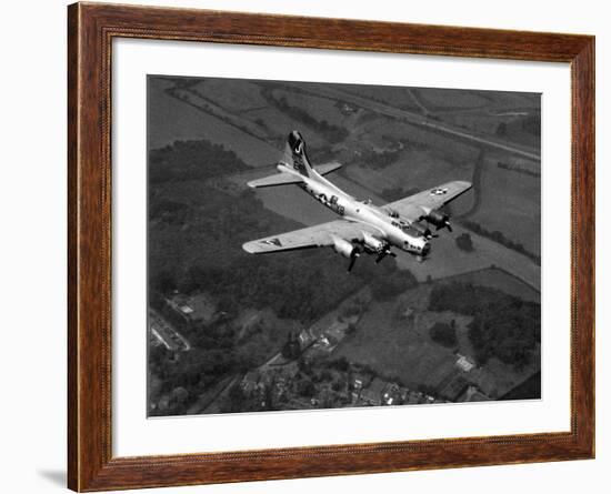 World War II B-17 "Flying Fortress", "Sally B" in Flight After Blow Out, July 1983-null-Framed Photographic Print