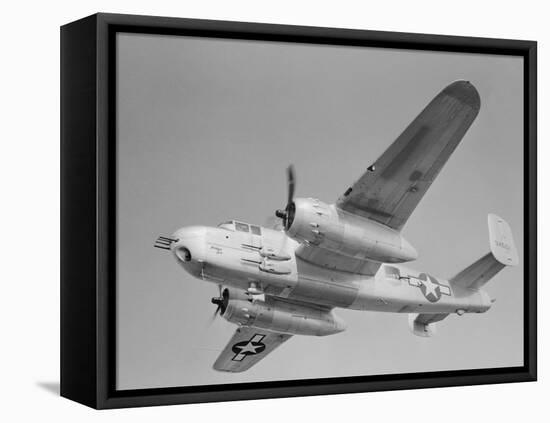 World War II B-25 Aircraft Training in Sky-null-Framed Premier Image Canvas