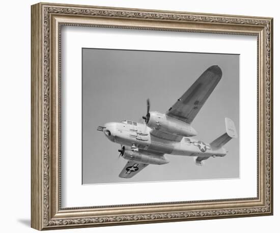 World War II B-25 Aircraft Training in Sky-null-Framed Photographic Print