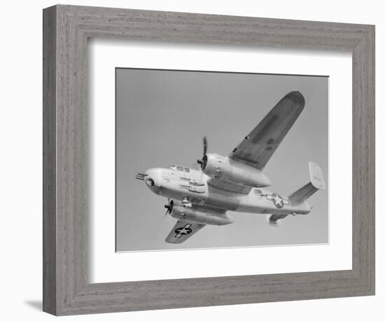 World War II B-25 Aircraft Training in Sky-null-Framed Photographic Print