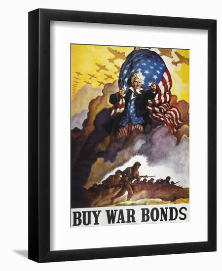 World War Ii Bond Poster-Newell Convers Wyeth-Framed Giclee Print