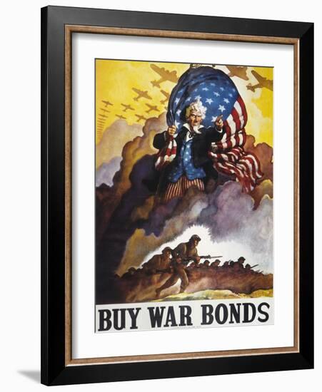 World War Ii Bond Poster-Newell Convers Wyeth-Framed Giclee Print