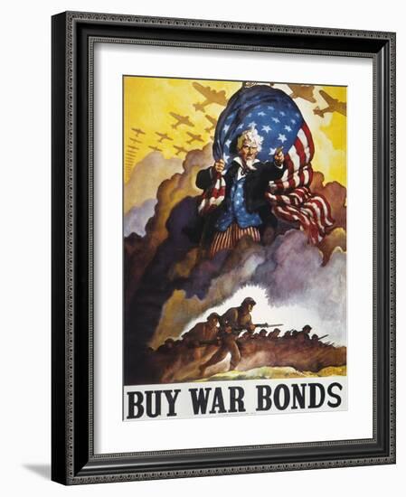 World War Ii Bond Poster-Newell Convers Wyeth-Framed Giclee Print