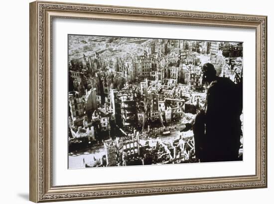 World War II. Dresden Destroyed by Bombing-null-Framed Giclee Print