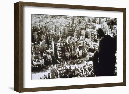 World War II. Dresden Destroyed by Bombing-null-Framed Giclee Print