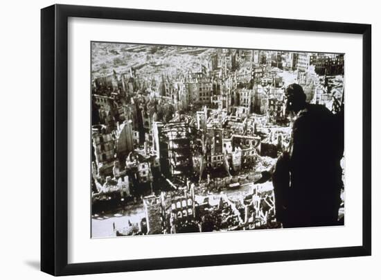 World War II. Dresden Destroyed by Bombing-null-Framed Giclee Print