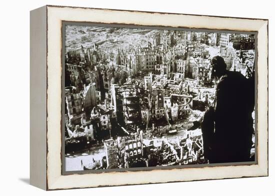 World War II. Dresden Destroyed by Bombing-null-Framed Premier Image Canvas