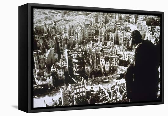 World War II. Dresden Destroyed by Bombing-null-Framed Premier Image Canvas