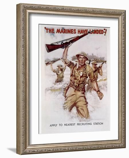 World War II, Marines Recruiting Poster, 1942-James Montgomery Flagg-Framed Art Print