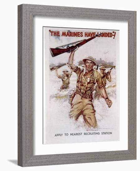 World War II, Marines Recruiting Poster, 1942-James Montgomery Flagg-Framed Art Print