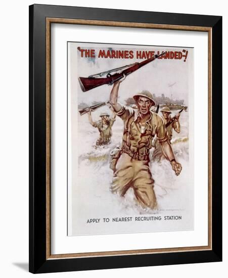 World War II, Marines Recruiting Poster, 1942-James Montgomery Flagg-Framed Art Print