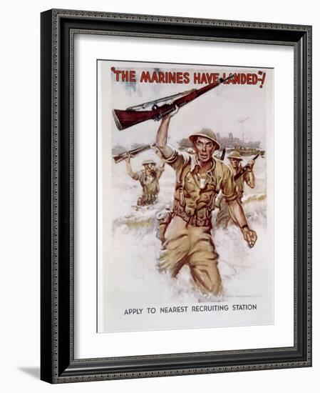 World War II, Marines Recruiting Poster, 1942-James Montgomery Flagg-Framed Art Print