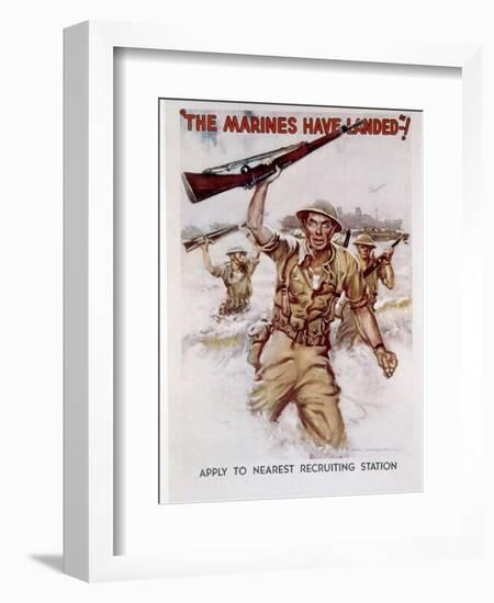 World War II, Marines Recruiting Poster, 1942-James Montgomery Flagg-Framed Art Print