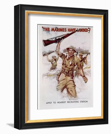 World War II, Marines Recruiting Poster, 1942-James Montgomery Flagg-Framed Art Print