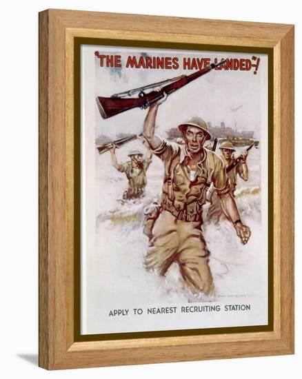 World War II, Marines Recruiting Poster, 1942-James Montgomery Flagg-Framed Stretched Canvas