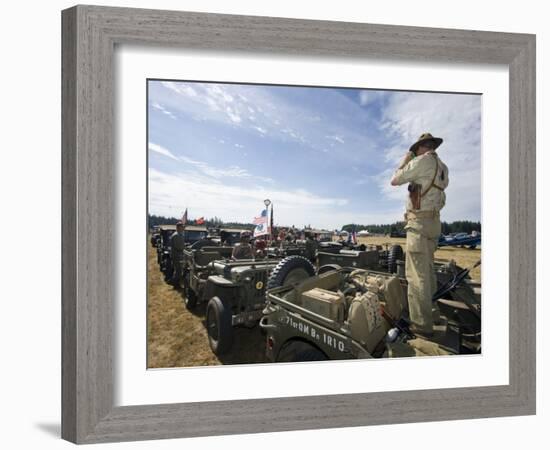 World War II Military Show, Arlington Fly-in, Arlington, Washington, USA-William Sutton-Framed Photographic Print