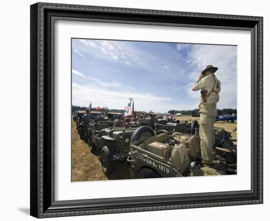 World War II Military Show, Arlington Fly-in, Arlington, Washington, USA-William Sutton-Framed Photographic Print