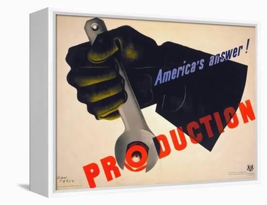 World War II Poster, 1941-Jean Carlu-Framed Premier Image Canvas