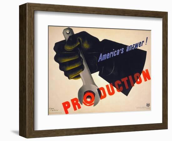 World War II Poster, 1941-Jean Carlu-Framed Giclee Print