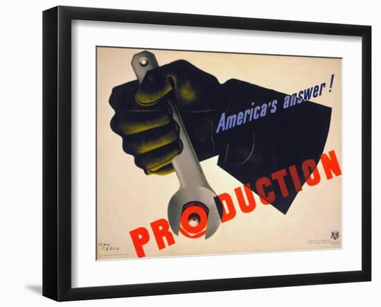 World War II Poster, 1941-Jean Carlu-Framed Giclee Print