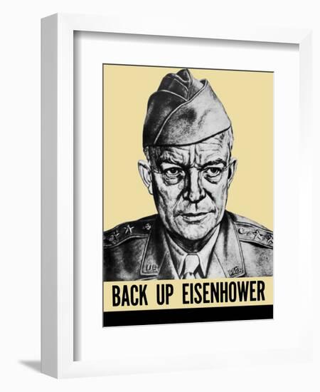 World War II Propaganda Poster Featuring General Dwight Eisenhower-null-Framed Art Print