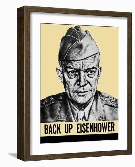 World War II Propaganda Poster Featuring General Dwight Eisenhower-null-Framed Art Print