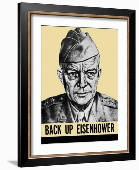 World War II Propaganda Poster Featuring General Dwight Eisenhower-null-Framed Art Print