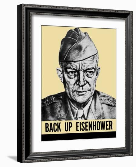 World War II Propaganda Poster Featuring General Dwight Eisenhower-null-Framed Art Print