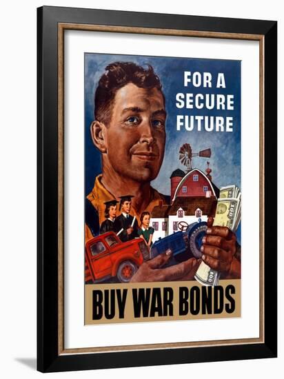 World War II Propaganda Poster of a Farmer Holding His Future-null-Framed Art Print