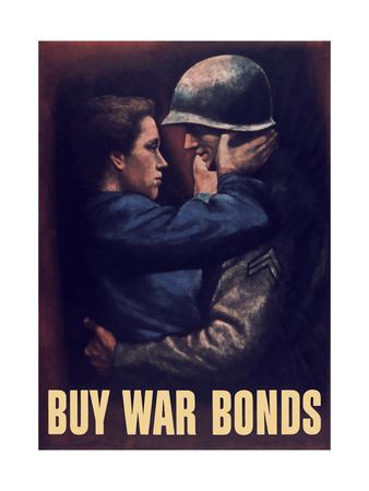 World War Ii Propaganda Poster Of A Soldier Embracing A Woman Art
