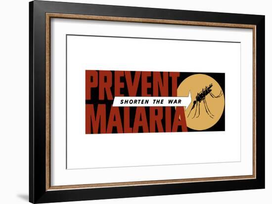 World War II Propaganda Poster of an Arrow Pointing at a Large Mosquito-null-Framed Art Print