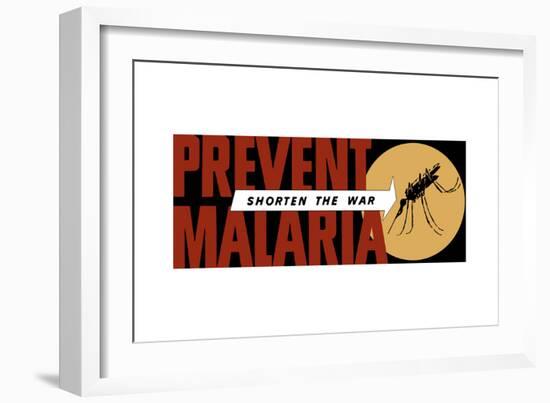 World War II Propaganda Poster of an Arrow Pointing at a Large Mosquito-null-Framed Art Print