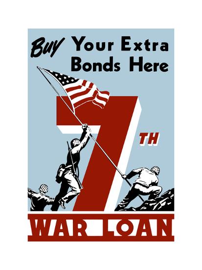 World War Ii Propaganda Poster Of Soldiers Raising The American Flag Art Print Art Com