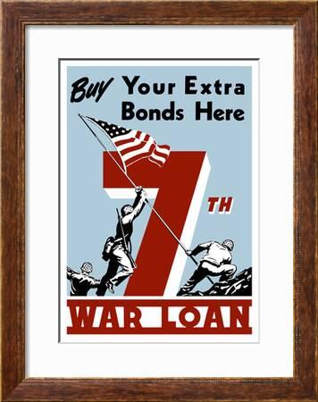 World War Ii Propaganda Poster Of Soldiers Raising The American