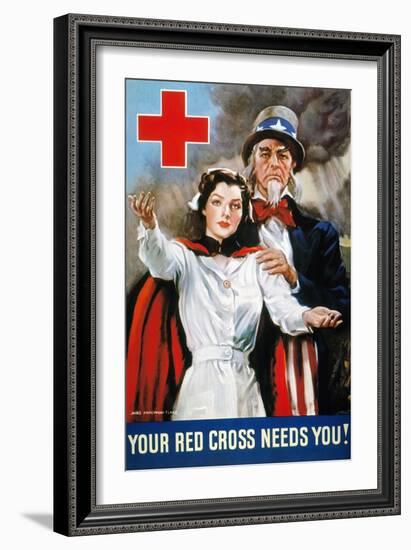 World War Ii: Red Cross-James Montgomery Flagg-Framed Giclee Print