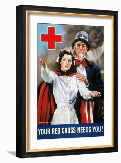 World War Ii: Red Cross-James Montgomery Flagg-Framed Giclee Print