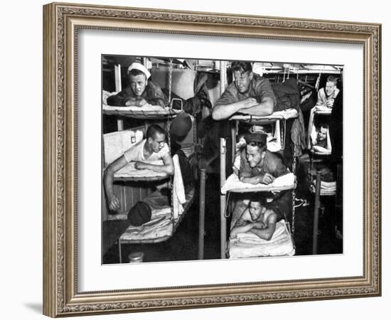 World War II, USN Sailors in Bunks, 1943-Science Source-Framed Giclee Print