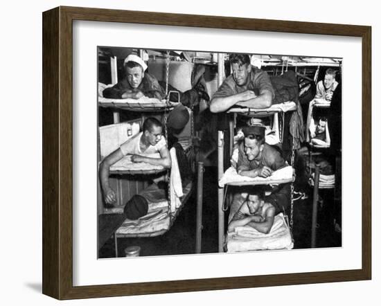 World War II, USN Sailors in Bunks, 1943-Science Source-Framed Giclee Print