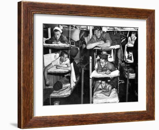 World War II, USN Sailors in Bunks, 1943-Science Source-Framed Giclee Print