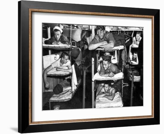 World War II, USN Sailors in Bunks, 1943-Science Source-Framed Giclee Print